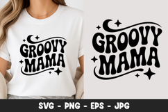 Groovy Mama Typography Design SVG PNG Product Image 1