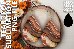 Cheerful Teardrop Earrings Art PNG, Pattern Product Image 1