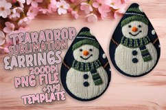 Dynamic Teardrop Design PNG for Earrings , Snowman Product Image 1