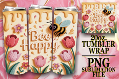 Sweet Sublimation 20oz tumbler wrap, Bee Quote Product Image 1