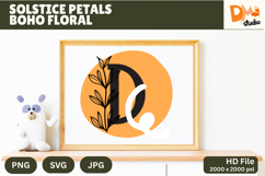 Solstice Petals Boho Floral Monogram Product Image 1