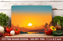 Summer Sunset Cutting Board | Cutting Board Png Product Image 1