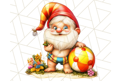 Cute Beach Gnome PNG, Summer Gnome Clipart, Digital Art Product Image 2