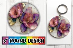 Radiant Gold Floral Sublimation Circles Product Image 1