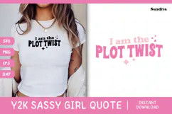 Y2K Sassy Girl Baby Tee Quote - Bratcore | Plot Twist Product Image 1