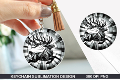 Christmas Dear Keychain Sublimation - Christmas Keychain PNG Product Image 1
