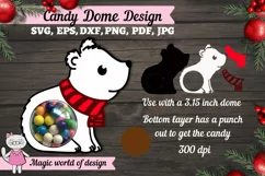 Polar Bear Candy dome Ornament svg, 3d svg cut file Product Image 2