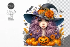 Halloween clipart, Witch clipart, Autumn clipart Product Image 1