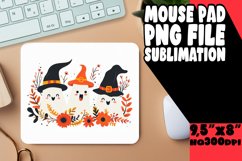 Spooky Fall Mouse Pad Watercolor Ghost Design PNG Product Image 1
