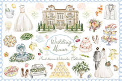 Italian Watercolor Wedding Clipart Set Product Image 1