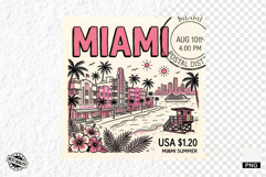 Summer Travel Postage Stamps PNG Clipart Product Image 1