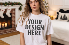 Bella Canvas 3001 Silver Christmas Shirt Mockup Product Image 1