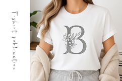 Alphabet, Letters, Monogram, Gray Flowers Product Image 1