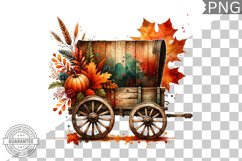 Fall Wagon Garden Sublimation - Fall Clipart PNG Design Product Image 1
