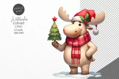 Christmas clipart, Moose clipart, Christmas sublimation Product Image 1