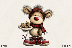 Cute Whimsical Christmas Reindeer Clipart Holiday PNG BUNDLE Product Image 14