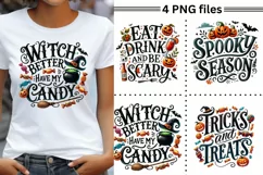 Spooky Season: Cute Halloween Quotes PNG Product Image 1