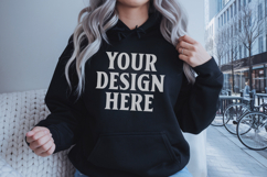 Black Gildan 18500 Hoodie Sweatshirt Mockup, 185 mock up Product Image 1