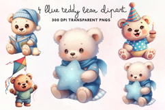 Blue Teddy Bear PNG Clipart Product Image 1