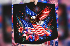 Patriotic Eagle PNG, American Flag Eagle Design, 4th of July Product Image 4