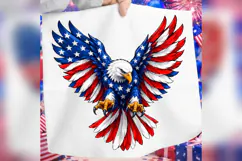 Patriotic Eagle PNG, American Flag Bald Eagle Design, 4th of Product Image 3