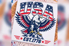 USA Bald Eagle PNG, Patriotic American Flag 4th of July png Product Image 3