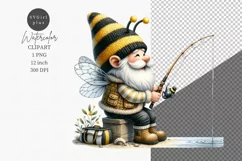 Gnome clipart, Bee gnome clipart, Gnome sublimation Product Image 1