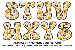 Honey bee Alphabet png clipart, honey bee letters doodle Product Image 4