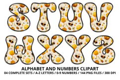 Honey bee Alphabet png clipart, honey bee letters doodle Product Image 4