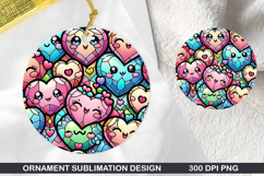 Heart Stained Glass Ornament PNG, Digital Download File Product Image 1