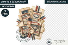 Vintage 4th of July Patriotic clipart for independence day Product Image 1