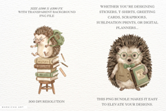 Back to School Hedgehog Clipart Product Image 2