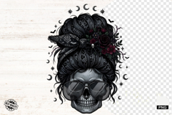 Messy Bun Skull Mom PNG Product Image 1