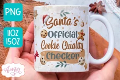 Christmas Cookies mug wrap PNG, Santa's cookie tester mug Product Image 1