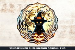 Halloween Cat Wind Spinner Sublimation Design Product Image 1