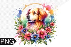 Dog Flowers Sublimation - Dog Clipart PNG Design Product Image 1