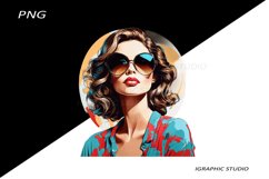 Retro Comic Style Pop Art Girls Clipart Png Product Image 1