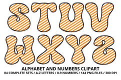 Summer Alphabet &amp; Numbers PNG Clipart Doodle Letters 300 DPI Product Image 4