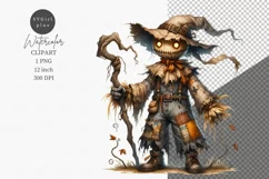 Halloween clipart, Scarecrow clipart, Autumn clipart Product Image 1