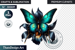 Tropical Butterfly &amp; Flower Clipart: Vibrant floral PNG Product Image 1