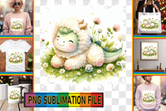 Fun Tote Bag Gift Ideas PNG, Cute Dino Product Image 1