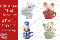 Christmas Characters in Mugs PNG Clipart Product Image 1