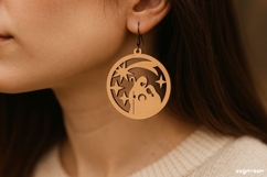 Nativity Scene Earrings Laser Cut | Jewerly SVG | SVG Product Image 1