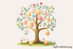Easter Egg Tree Clipart PNG Product Image 1