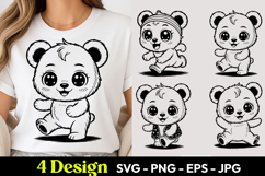 Cute Little Panda SVG PNG Product Image 1