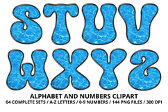 Summer Alphabet &amp; Numbers PNG Clipart Doodle Letters 300 DPI Product Image 4