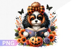 Halloween Dog And Books Sublimation - Clipart PNG Design Product Image 1