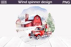 Christmas Truck Wind Spinner | Farm Wind Spinner Sublimation Product Image 1