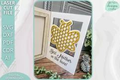Best Mother in the Hive Photo Frame Glowforge Laser cut svg Product Image 2