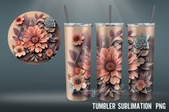 3D Flowers Tumbler | Sublimation 20 oz Skinny Tumbler Product Image 7